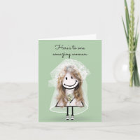Bride Stick Figure Girl with Bouquet