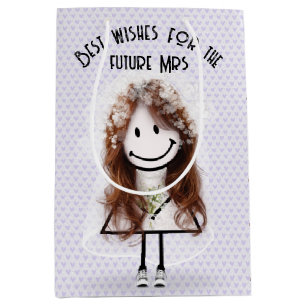 Bride Stick Girl In Sneakers on Hearts  Medium Gift Bag