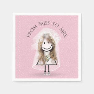 Bride Stick Girl with Sneakers on Dots Napkin