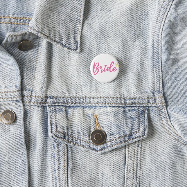 Bride T-shirt Bride To Be Bachelorette Party 1 Inch Round Button (In Situ)