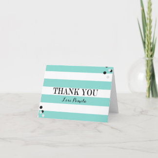 BRIDE Teal Blue Bridal Tiara Shower Party Thank You Card