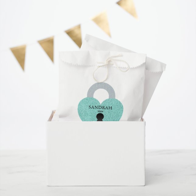 BRIDE Teal Blue Celebration Shower Party Favour Bag (Party)