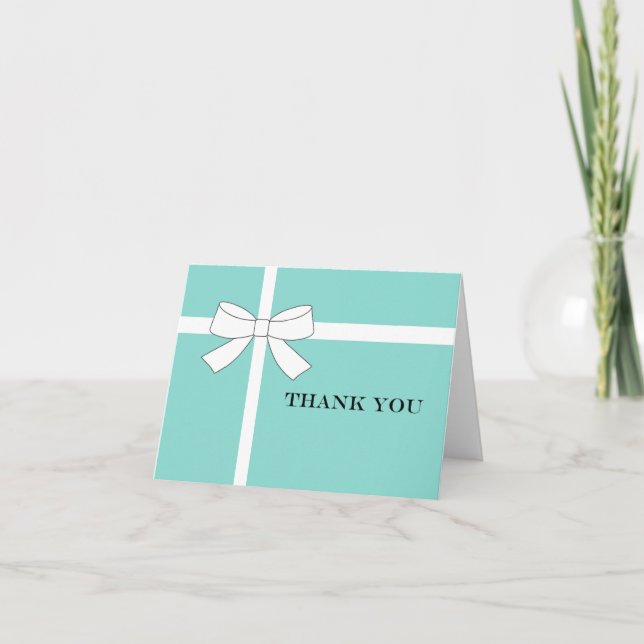 BRIDE Teal Blue Reception Bridal Shower Party Thank You Card (Front)