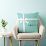 BRIDE Teal Blue Shower Party Personalize Decor Throw Pillow<br><div class="desc">Darling,  don't forget to purchase this fun pillow as a memento of your fabulous celebration!  Makes a wonderful gift for the bride,  birthday or mother-to-be. Look for other fun ideas all all part of the BRIDE & CO. collection.</div>