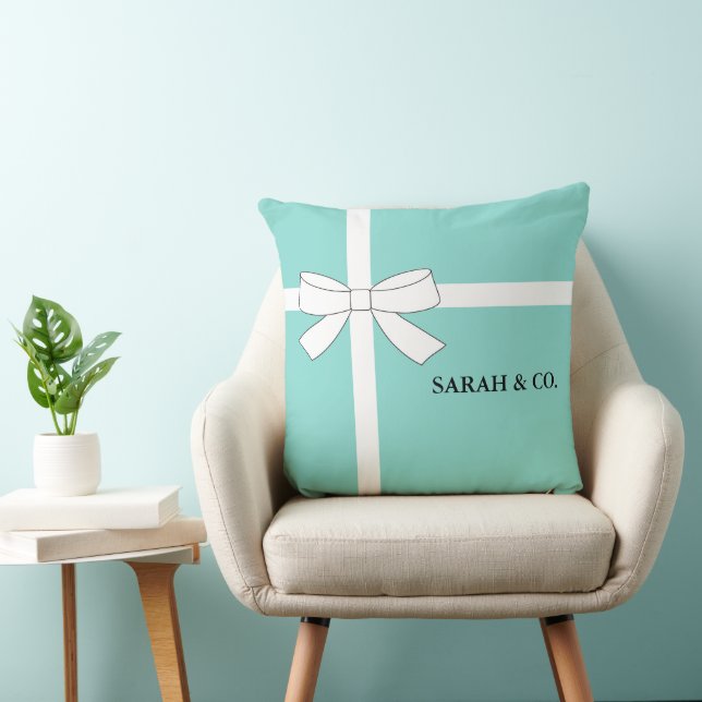 BRIDE Teal Blue Shower Party Personalize Decor Throw Pillow (Chair)