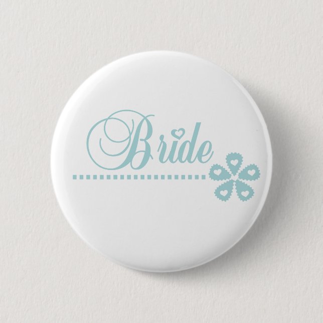 Bride Teal Elegance 2 Inch Round Button (Front)