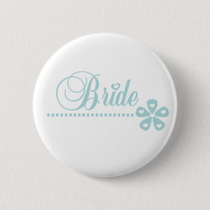 Bride Teal Elegance 2 Inch Round Button
