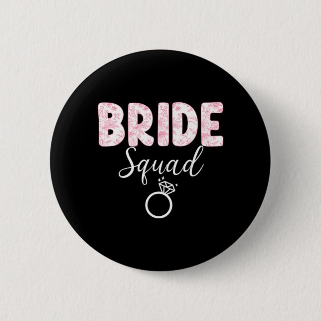 Bride Team Bachelorette Party Coquette Bow 2 Inch Round Button (Front)
