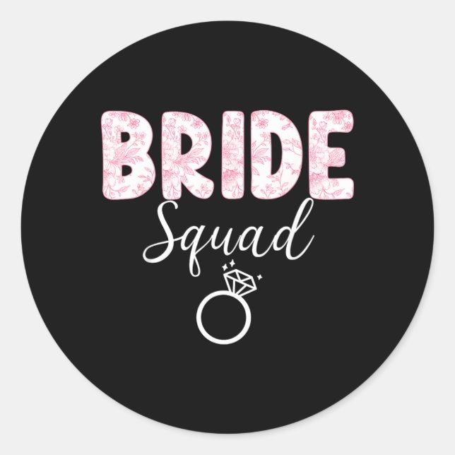 Bride Team Bachelorette Party Coquette Bow Classic Round Sticker (Front)