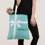 BRIDE Tiara Teal Blue Bridal Wedding Shower Party Tote Bag<br><div class="desc">Darling, she will love this fabulous party tote bag, make it the perfect gift set with matching travel accessory bag and flip flops. A wonderful memento of your party, it will be a keepsake for years to come. Personalize it as you choose, it is a great birthday or bridal party...</div>