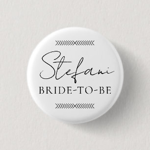 Bride-To-Be Bachelorette Hen Party Badge 1 Inch Round Button