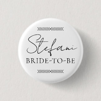 Bride-To-Be Bachelorette Hen Party Badge 1 Inch Round Button