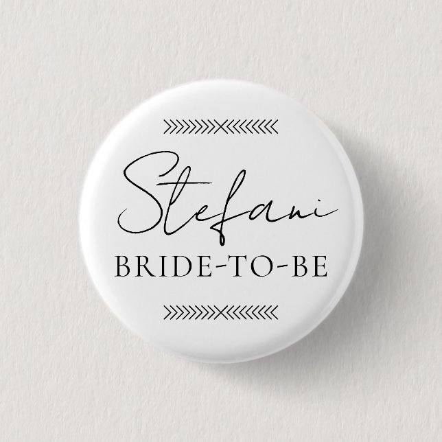Bride-To-Be Bachelorette Hen Party Badge 1 Inch Round Button (Front)