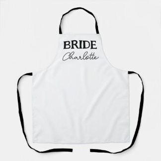 Bride To Be Black And White Bachelorette Apron