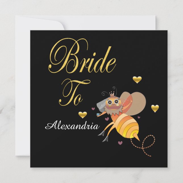 Bride To Be Bridal Personalize Flat Card (Front)