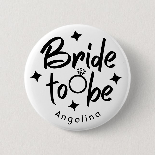 Bride to be Bridal Shower 2 Inch Round Button (Front)