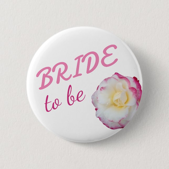 Bride To Be Button Rose Flower (Front)