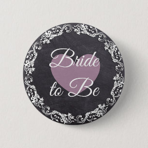 Bride to Be Chalkboard Style Bachelorette Party 2 Inch Round Button
