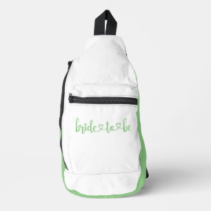 Bride-to-be Compact Green White Sling Bag