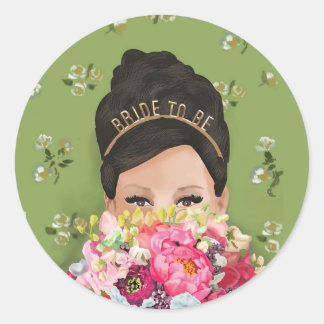 Bride-To-Be envelope sealer  Classic Round Sticker