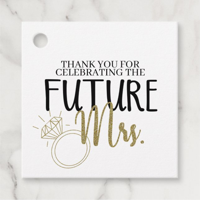 Bride To Be, Future Mrs, Bridal shower, decor   Favour Tags (Front)