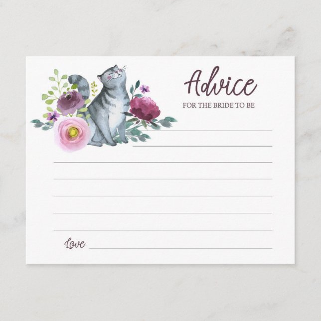 Bride To Be Getting Meowied Advice Card (Front)