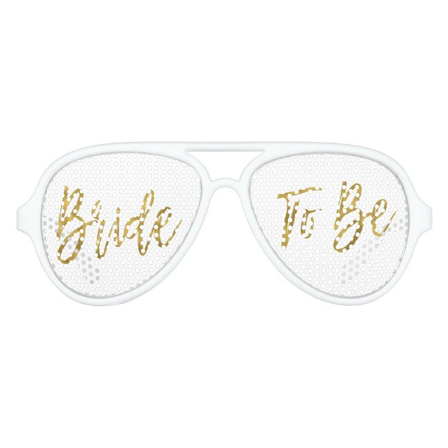 Bride To Be Gold Foil Party Sunglasses (Front)