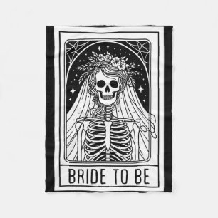 Bride To Be Gothic Skeleton Tarot Card Bachelorett Fleece Blanket