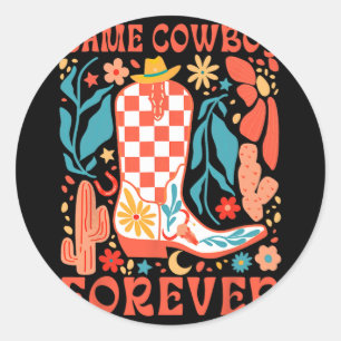 Bride To Be Howdy Western Bachelorette Same Cowboy Classic Round Sticker