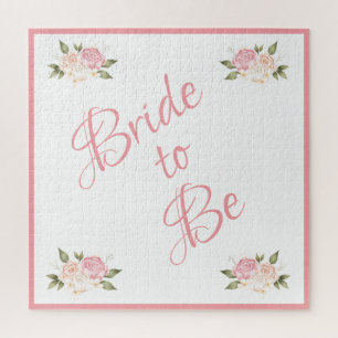 Bride to Be Keepsake Pretty Pink Floral Jigsaw Puzzle