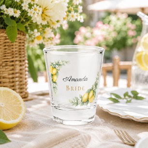 Bride to be lemons bachelorette party shot glass