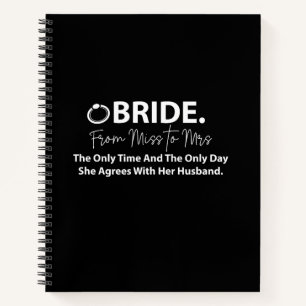 Bride To Be Modern Typography Bride Notebook