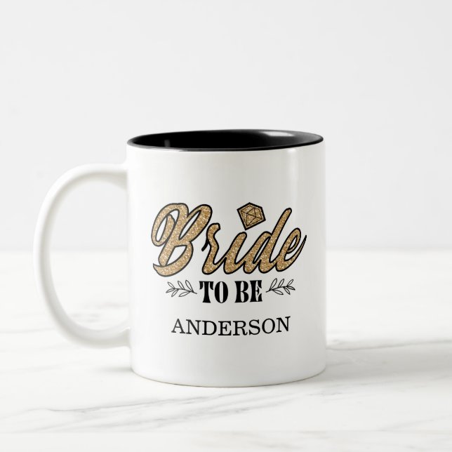 Bride To Be Mug-Gold & Black Cup (Left)