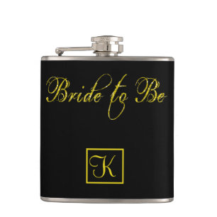 Bride To Be Personalize Monogram Engagement Party Hip Flask