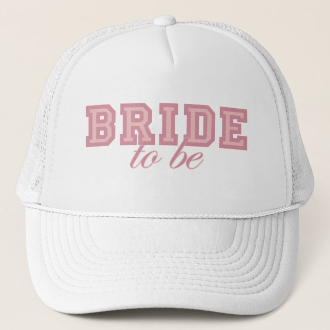 Bride to Be Pink Block Trucker Hat (Front)