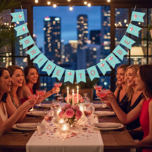 Bride to Be Raspberry Cocktail Bunting Banner