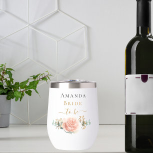 Bride to be rose gold floral eucalyptus greenery