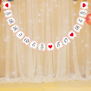 Bride To Be Rose Gold Glitter Bridal Shower  Bunting Flags