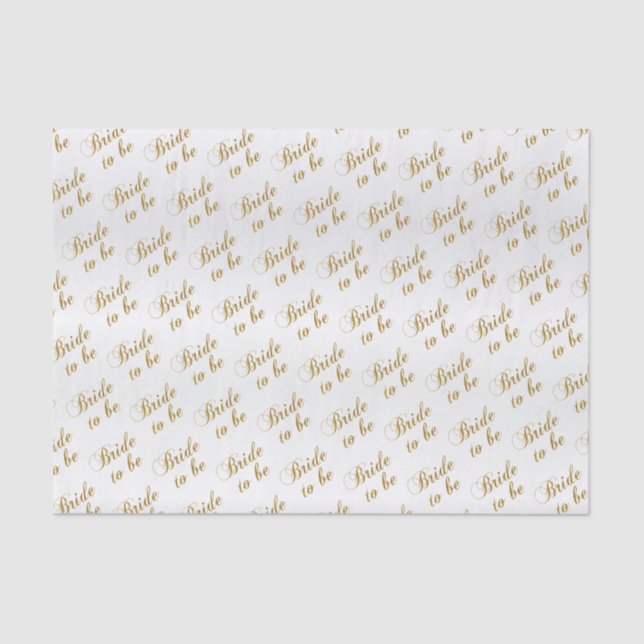 Bride to Be Script Word Pattern Tissue Paper (Front)