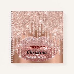 Bride To Be Sweet 16th Rose Princess Makeup Lips Notebook