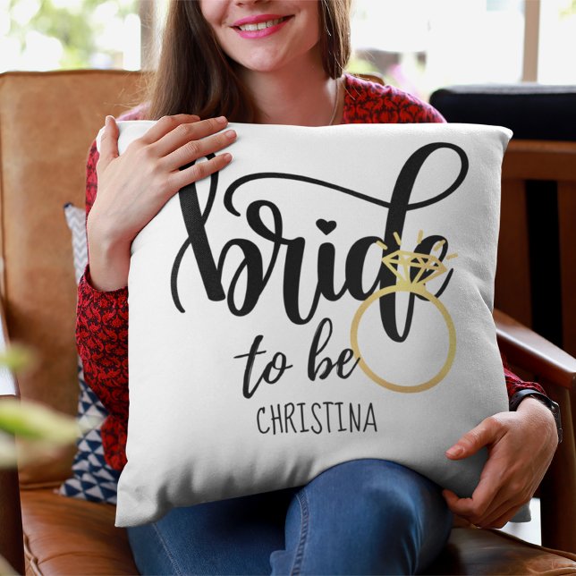 Bride to Be Wedding Bachelorette Bridal Shower Throw Pillow (Creator Uploaded)