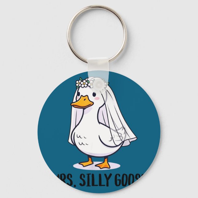 Bride to be wedding silly bride goose gettin' keychain (Front)