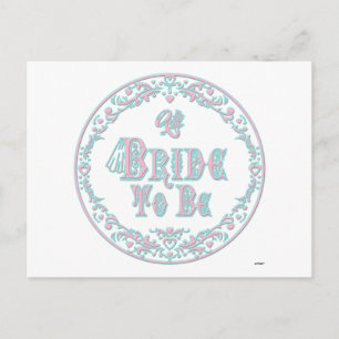 Bride To Be With Veil, Fancy Pink - Teal Vintage Postcard