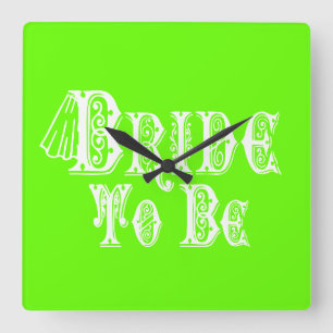 Bride To Be With Veil, Fancy White Type Square Wall Clock