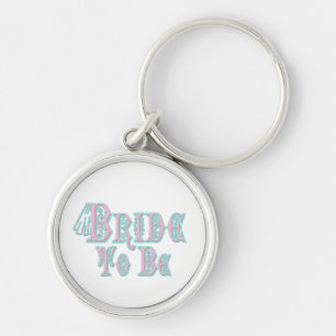 Bride To Be With Veil, Pink and Teal Type Keychain