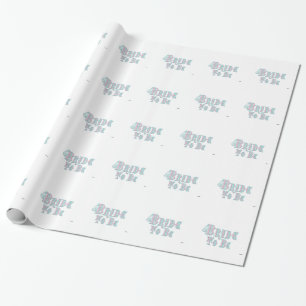 Bride To Be With Veil, Pink and Teal Type Wrapping Paper