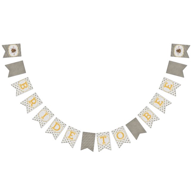 Bride To Bee - Black and white plaid banner (All)