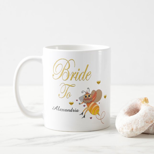 Bride To Bee Bridal Personalize Coffee Mug (With Donut)