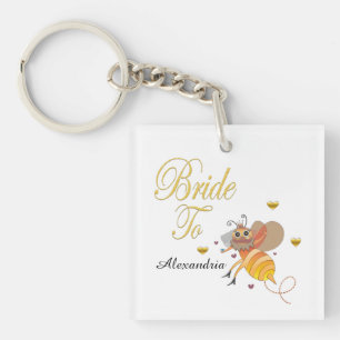 Bride To Bee Bridal Personalize Keychain