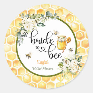 Bride to Bee Bridal Shower Classic Round Sticker